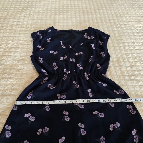 Madewell Skygaze Navy Mini Dress Pink & Lavendar Floral Sz. 4 - Picture 9 of 12